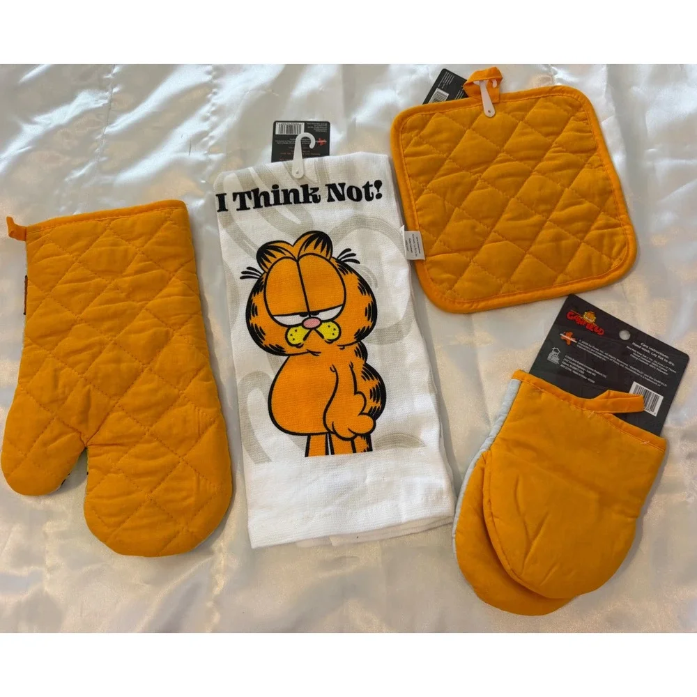 Garfield Nickelodeon 4pc Kitchen Set Oven Mitt Pot Holder Towel Mini Mitt New‎